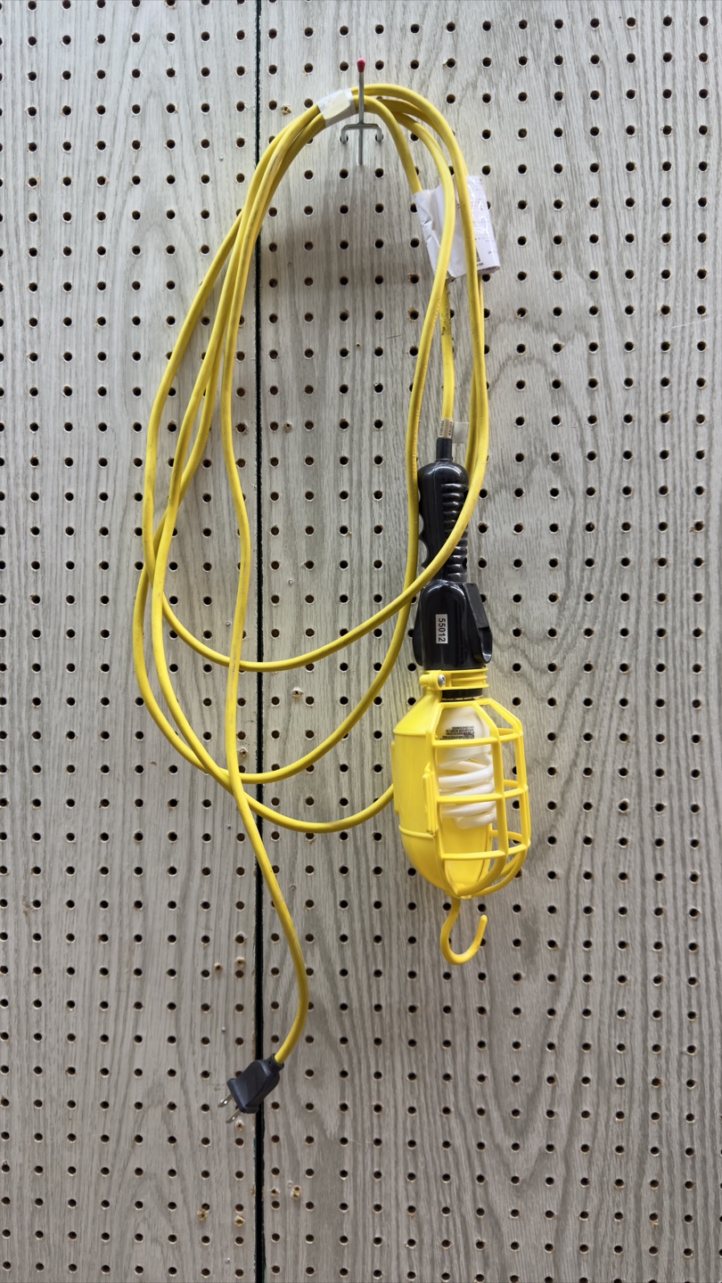 Yellow Work Light with Cage