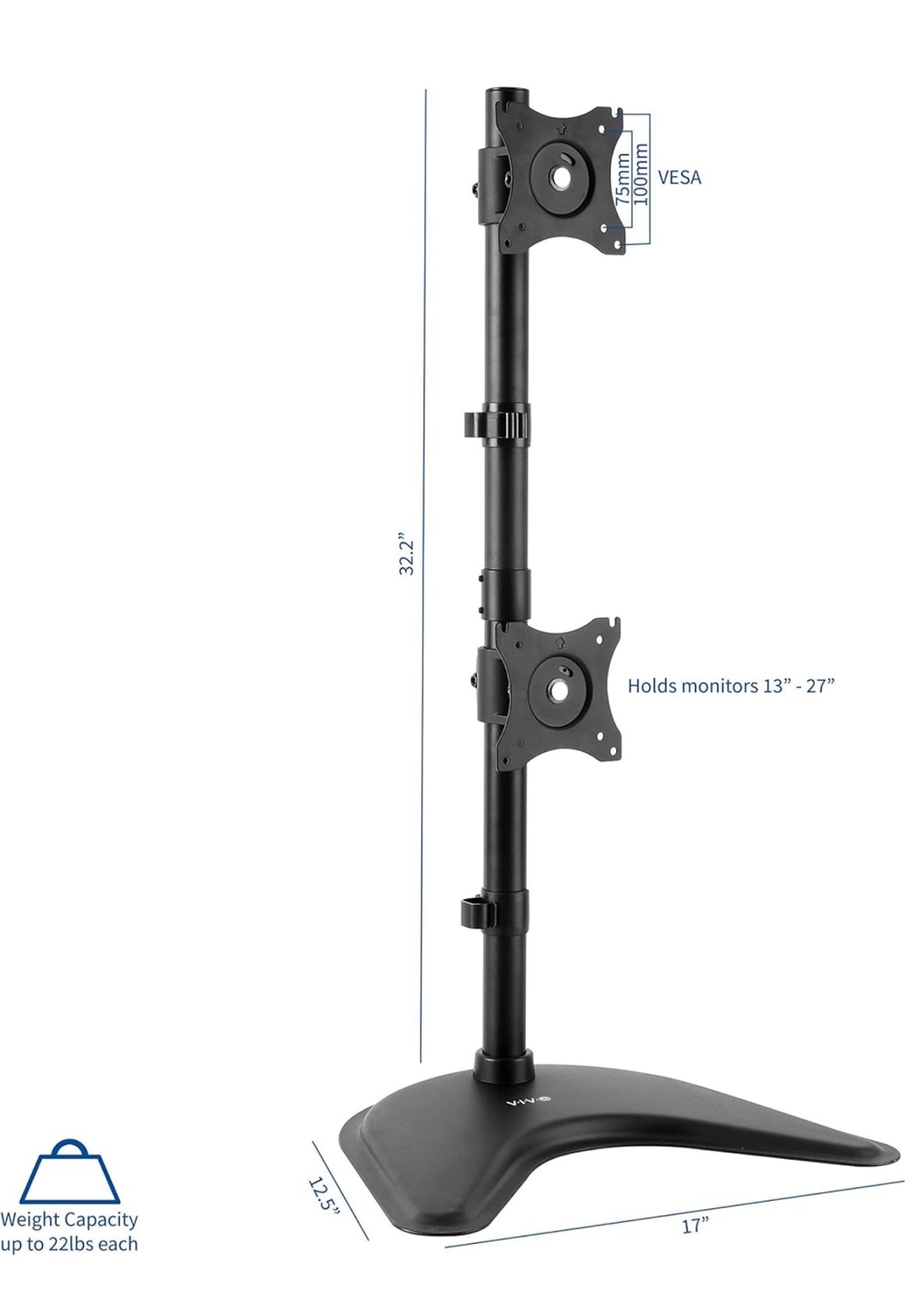 VIVO Dual Monitor Stand - Holds 13"-27" Screens - photo 2