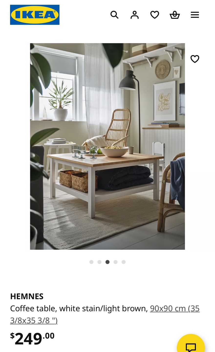 IKEA Hemnes Coffee Table - White Stain/Light Brown - photo 4