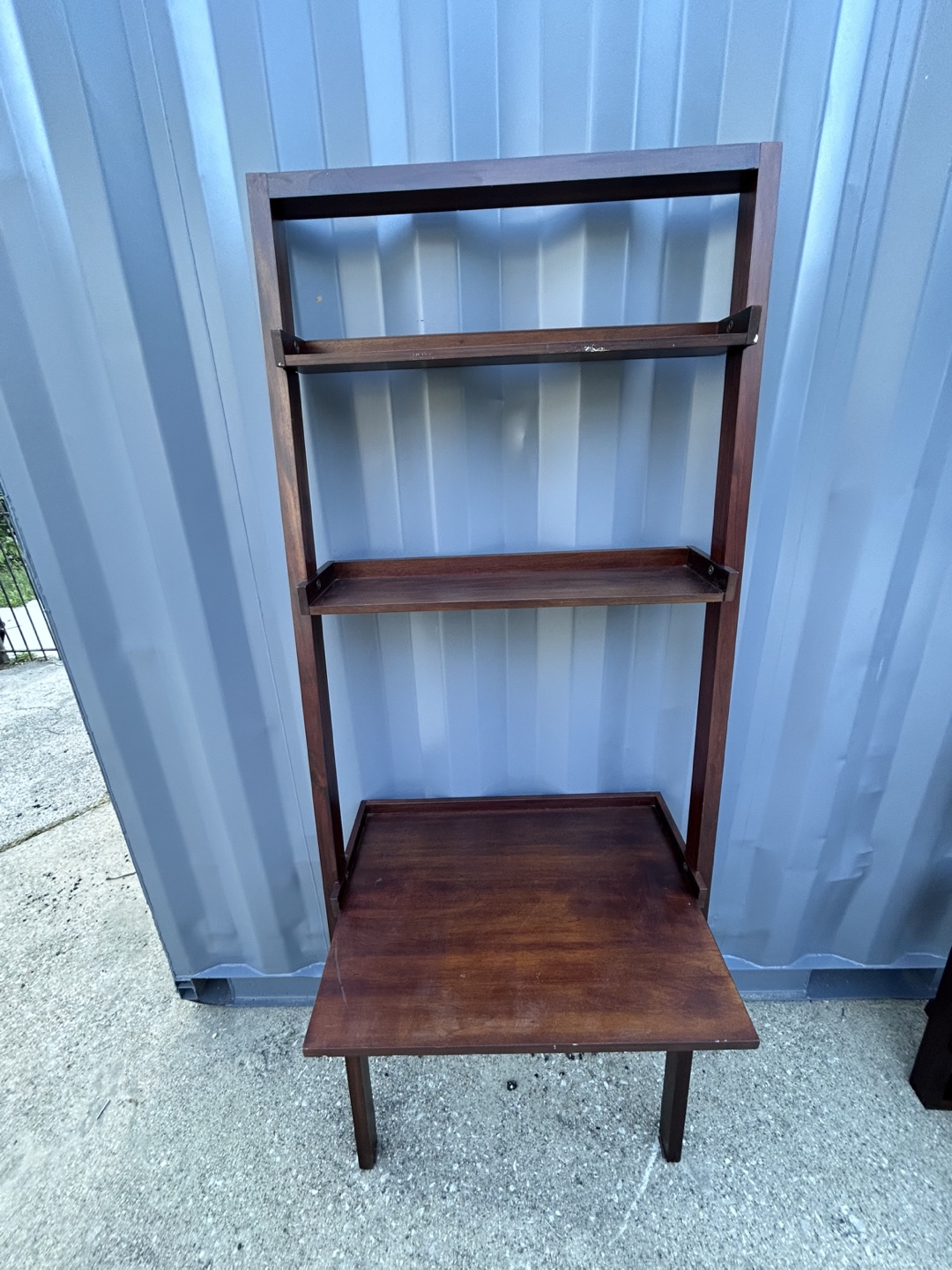 Dark Wood Ladder Shelf Set - photo 5