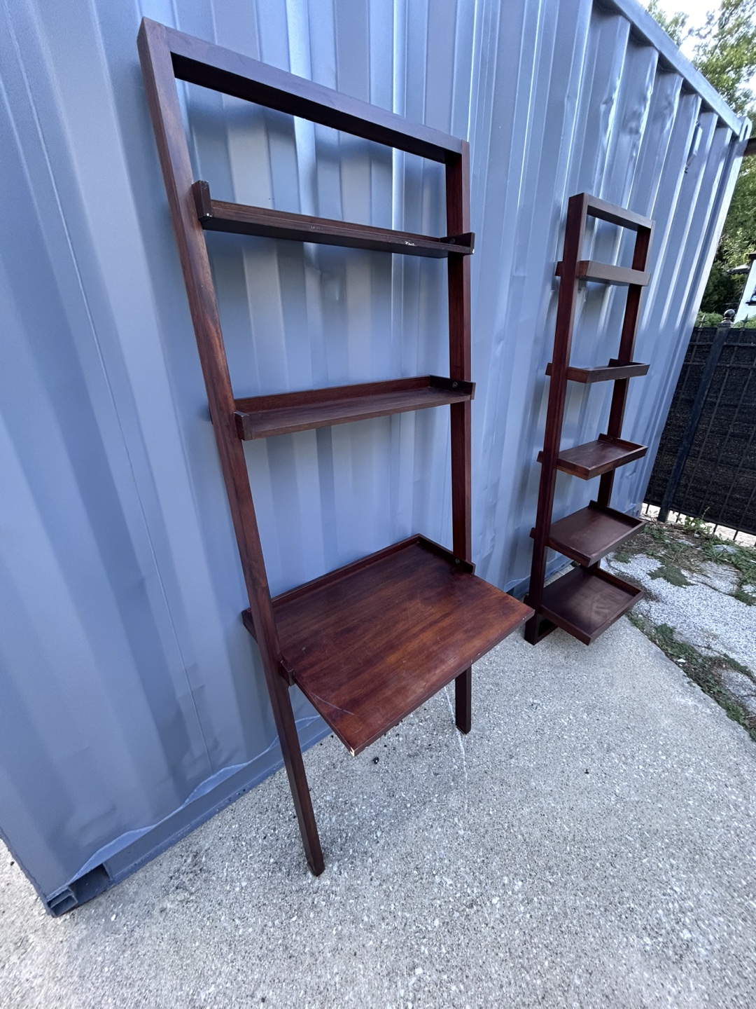 Dark Wood Ladder Shelf Set - photo 4