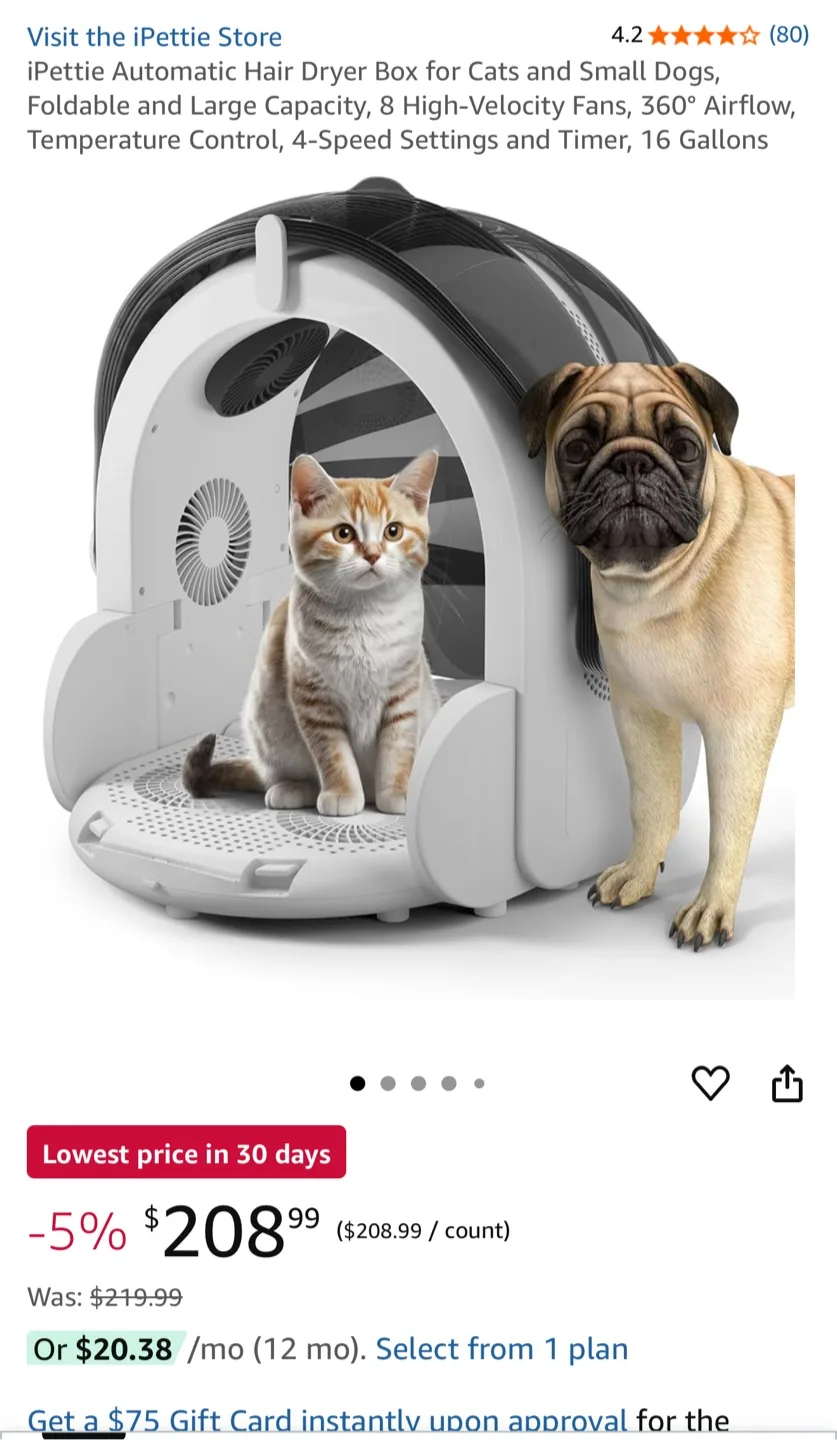 iPettie Automatic Pet Hair Dryer Box - New! thumbnail