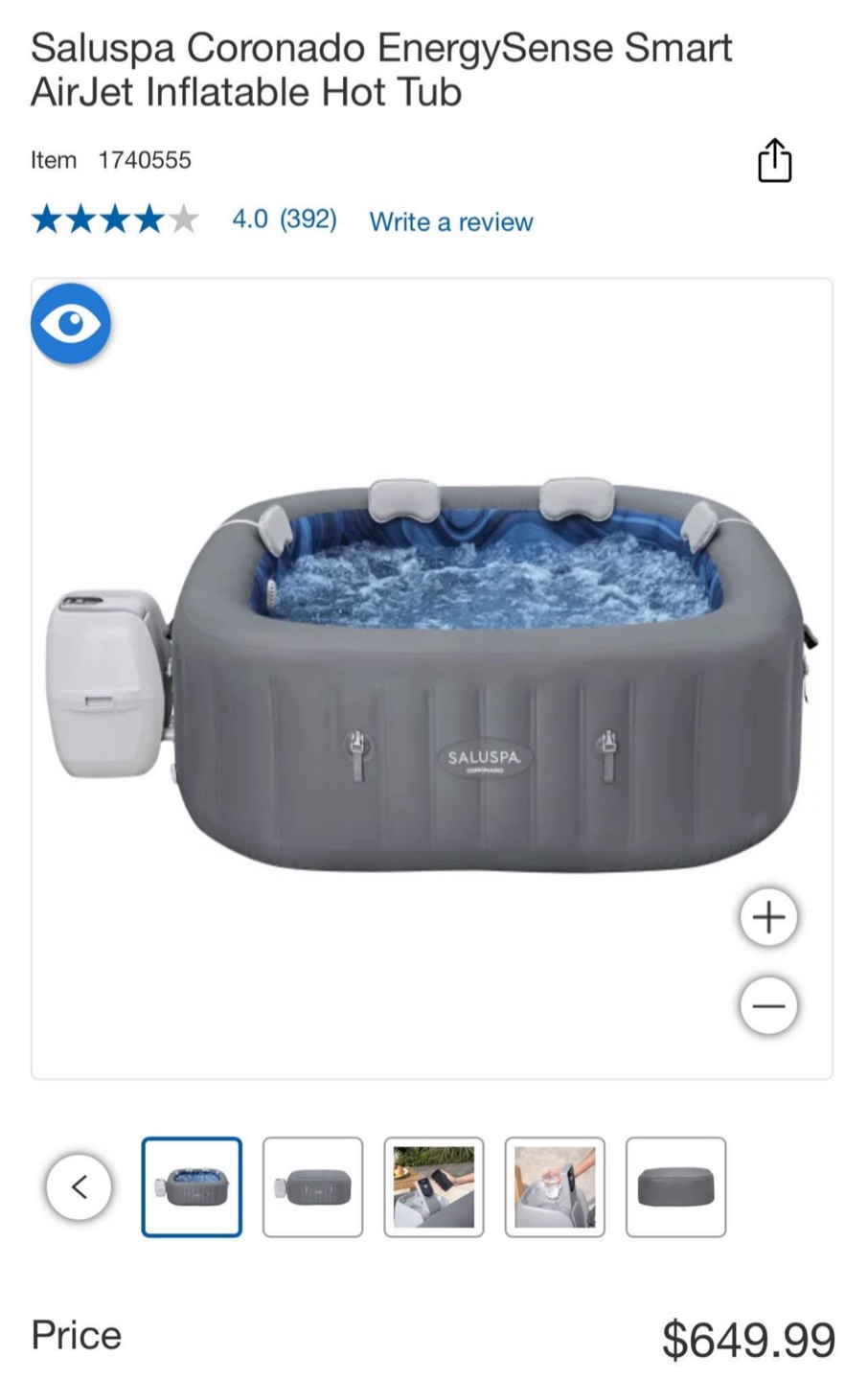 Saluspa Coronado EnergySense Smart AirJet Hot Tub - photo 3