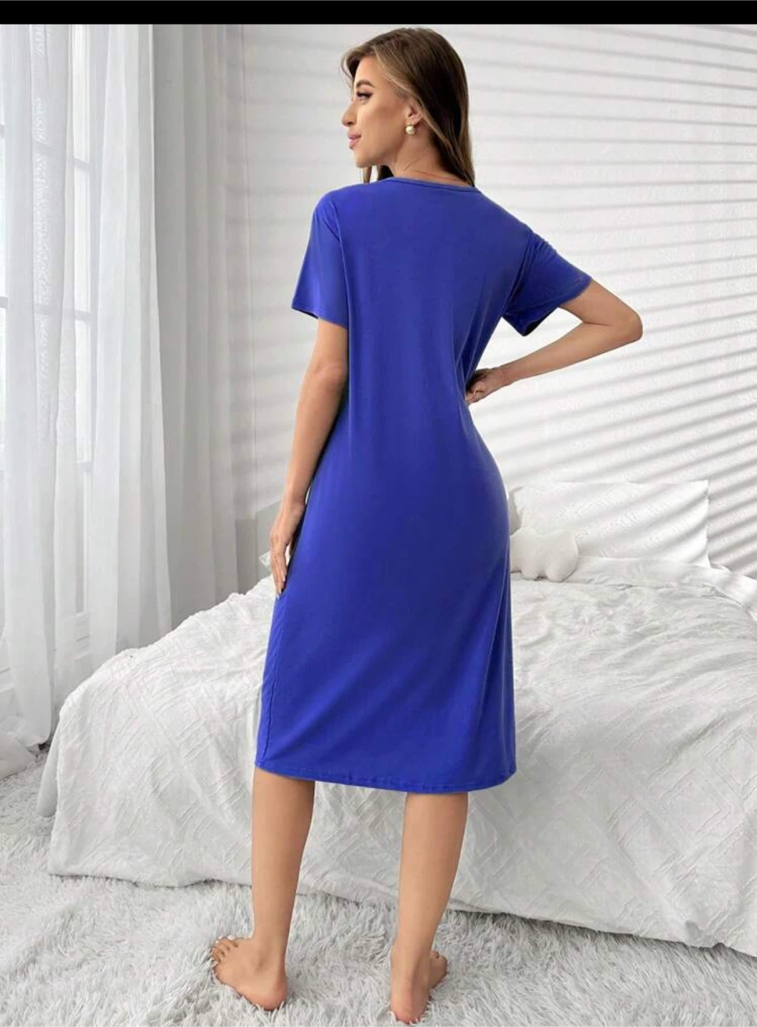 Simple heart print night gown - photo 2