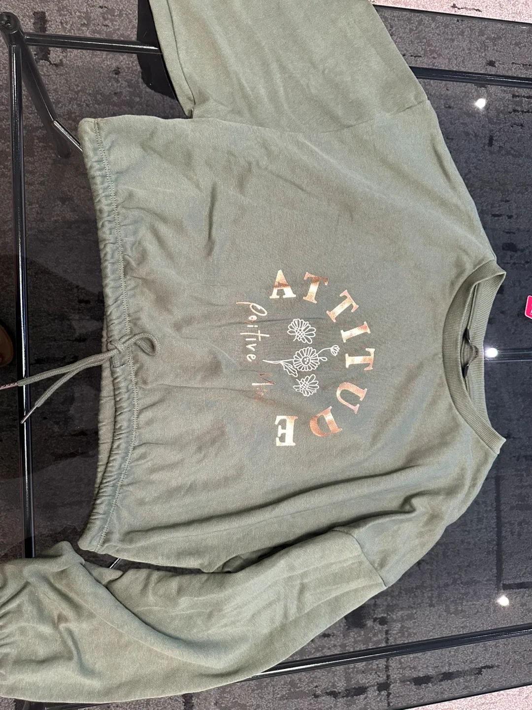 Olive Green Attitude Sweatshirt thumbnail