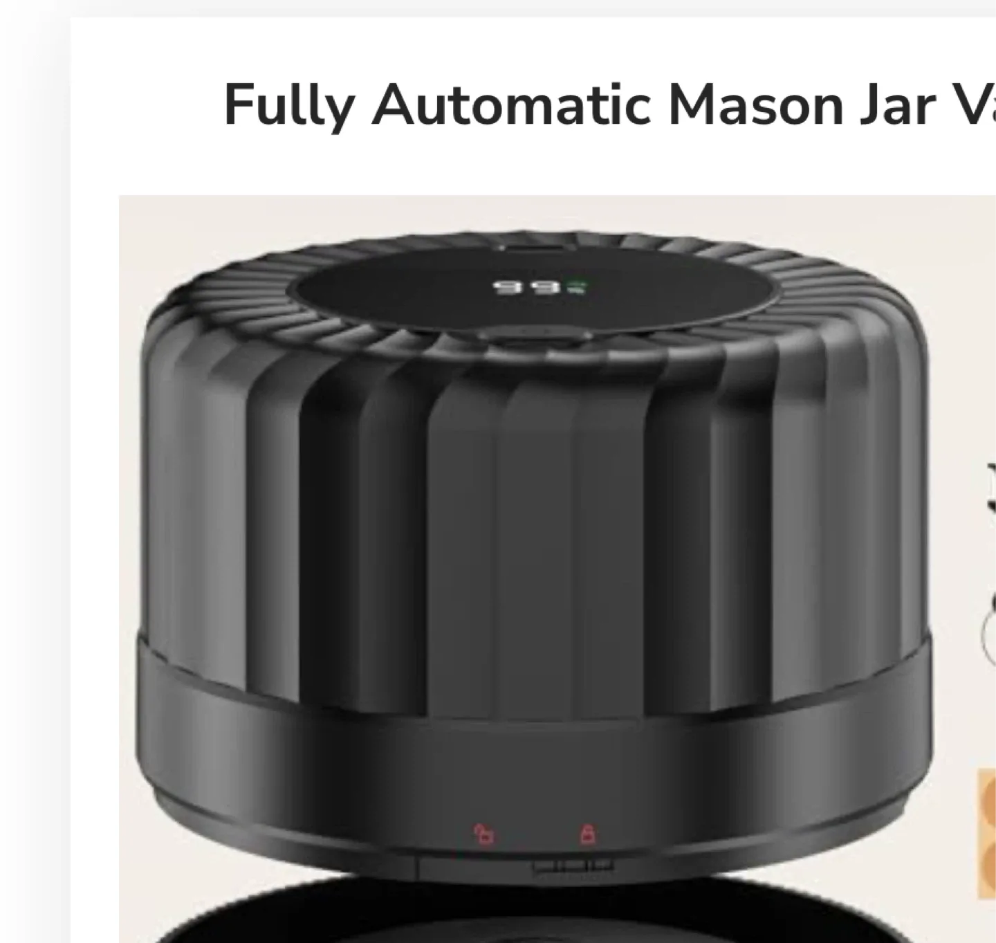 Automatic Mason Jar Vacuum Sealer - Like New thumbnail