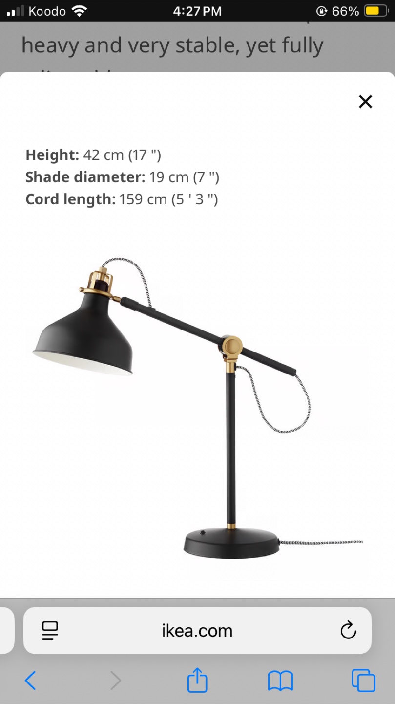IKEA RANARP Work Lamp - Black - photo 4