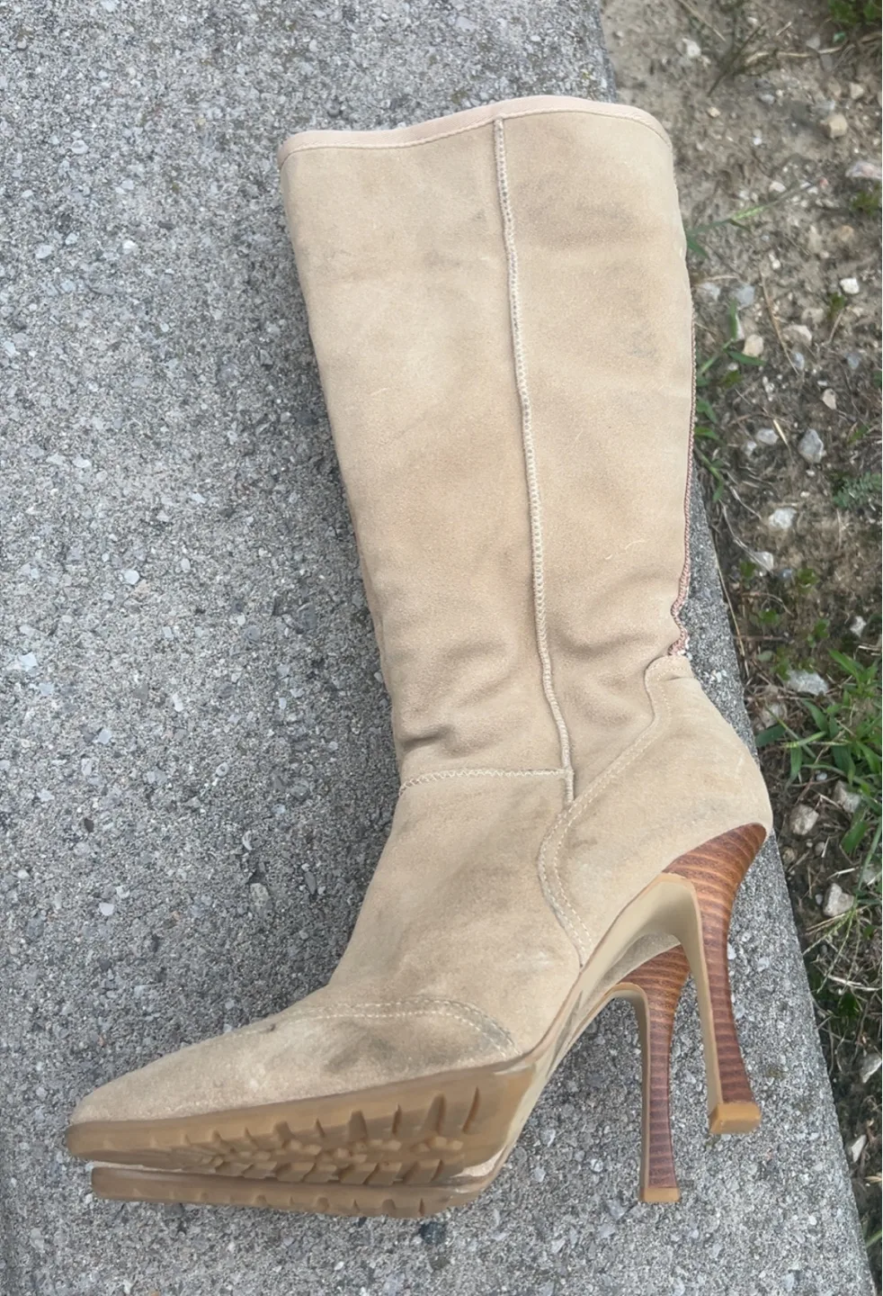 Brown Suede Heeled Boots size 8 1/2 thumbnail
