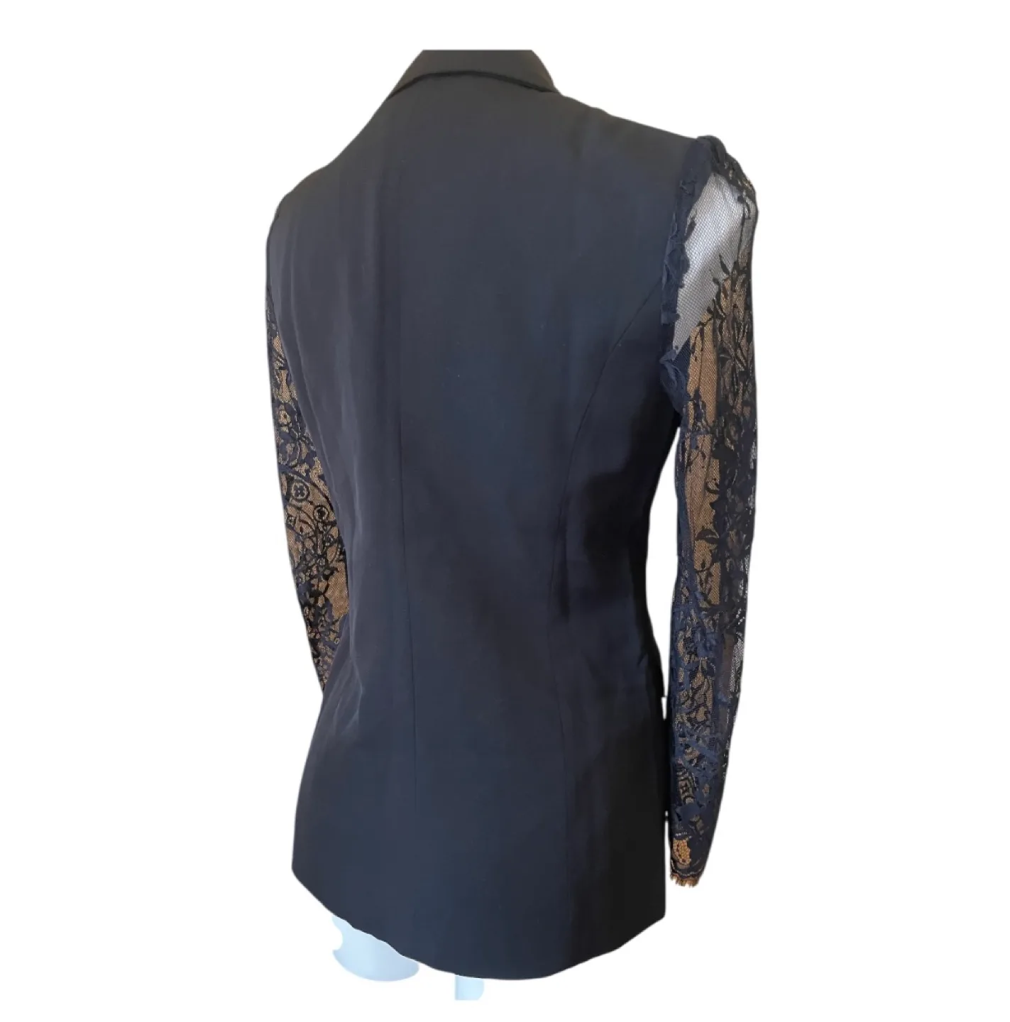 NWT Modern Black Lace Sleeve Blazer image indicator(4)
