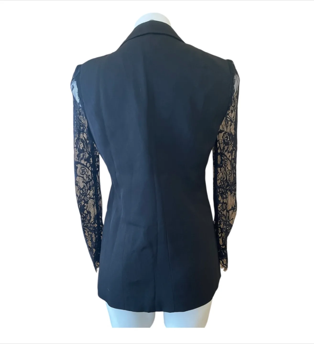 NWT Modern Black Lace Sleeve Blazer image indicator(3)