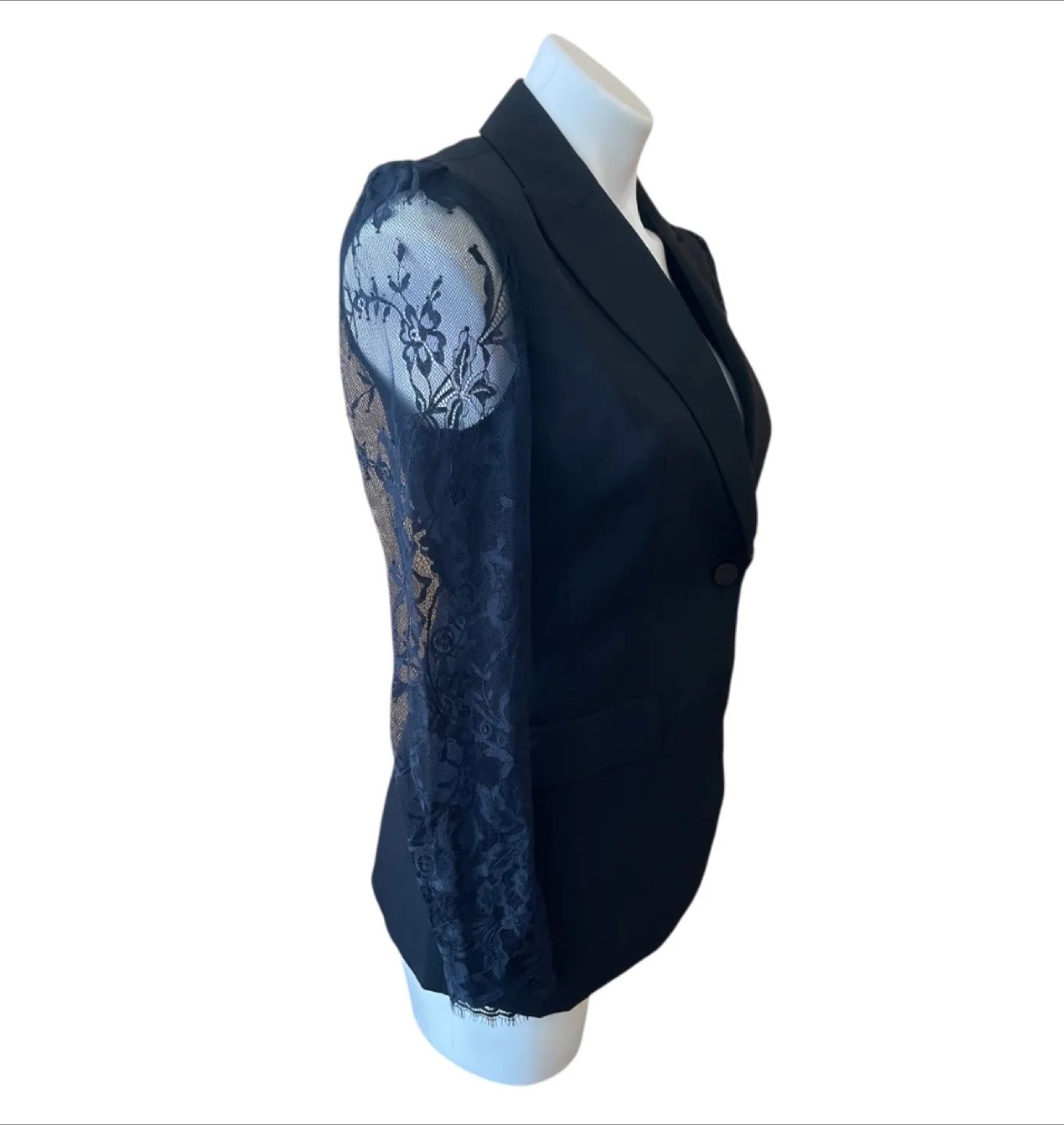 NWT Modern Black Lace Sleeve Blazer image indicator(5)