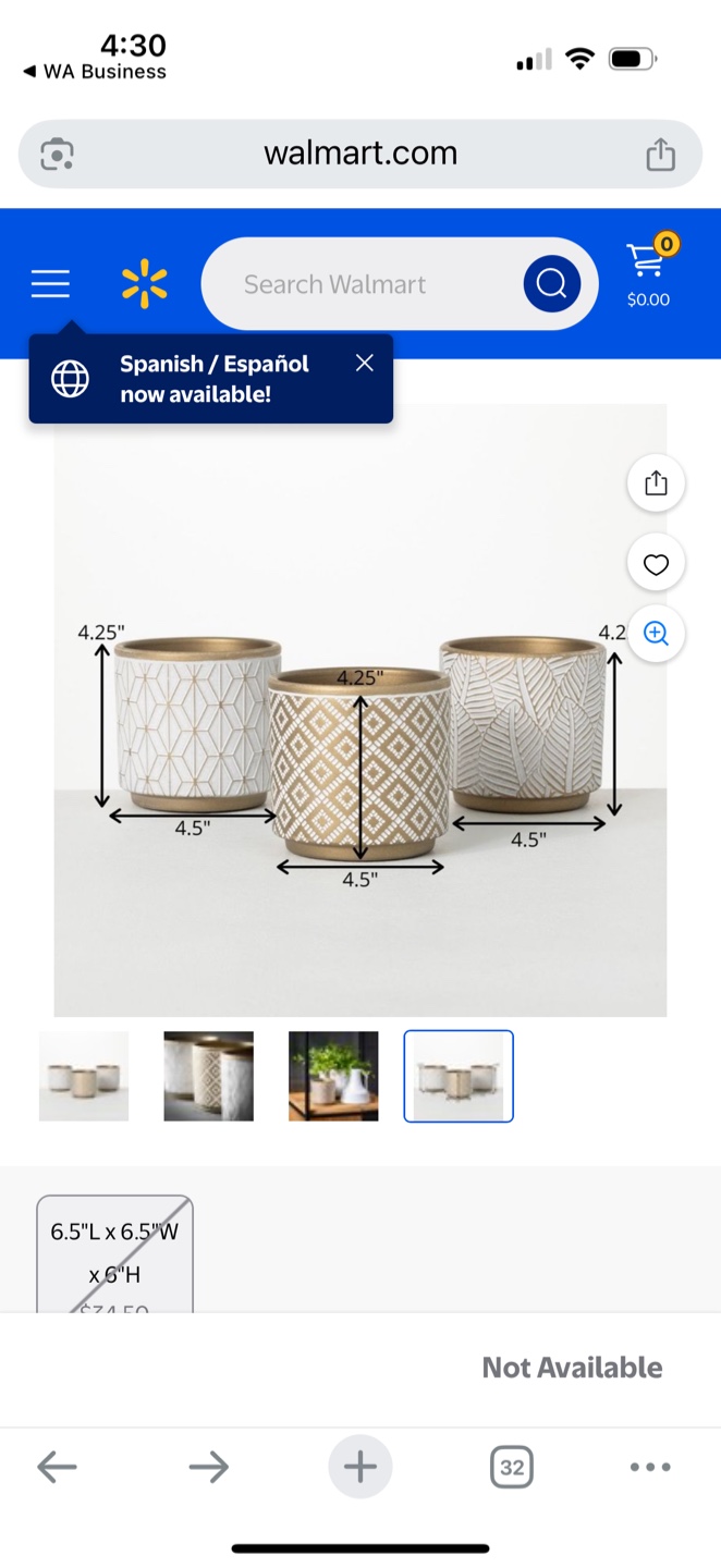3 Decorative Planters - 6.5" x 6.5" x 6" - photo 3