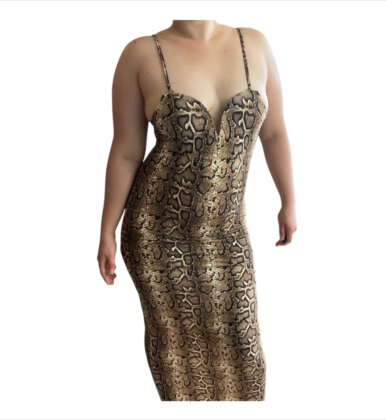 Vintage 2000s Y2K Snakeskin Maxi Dress image indicator(2)