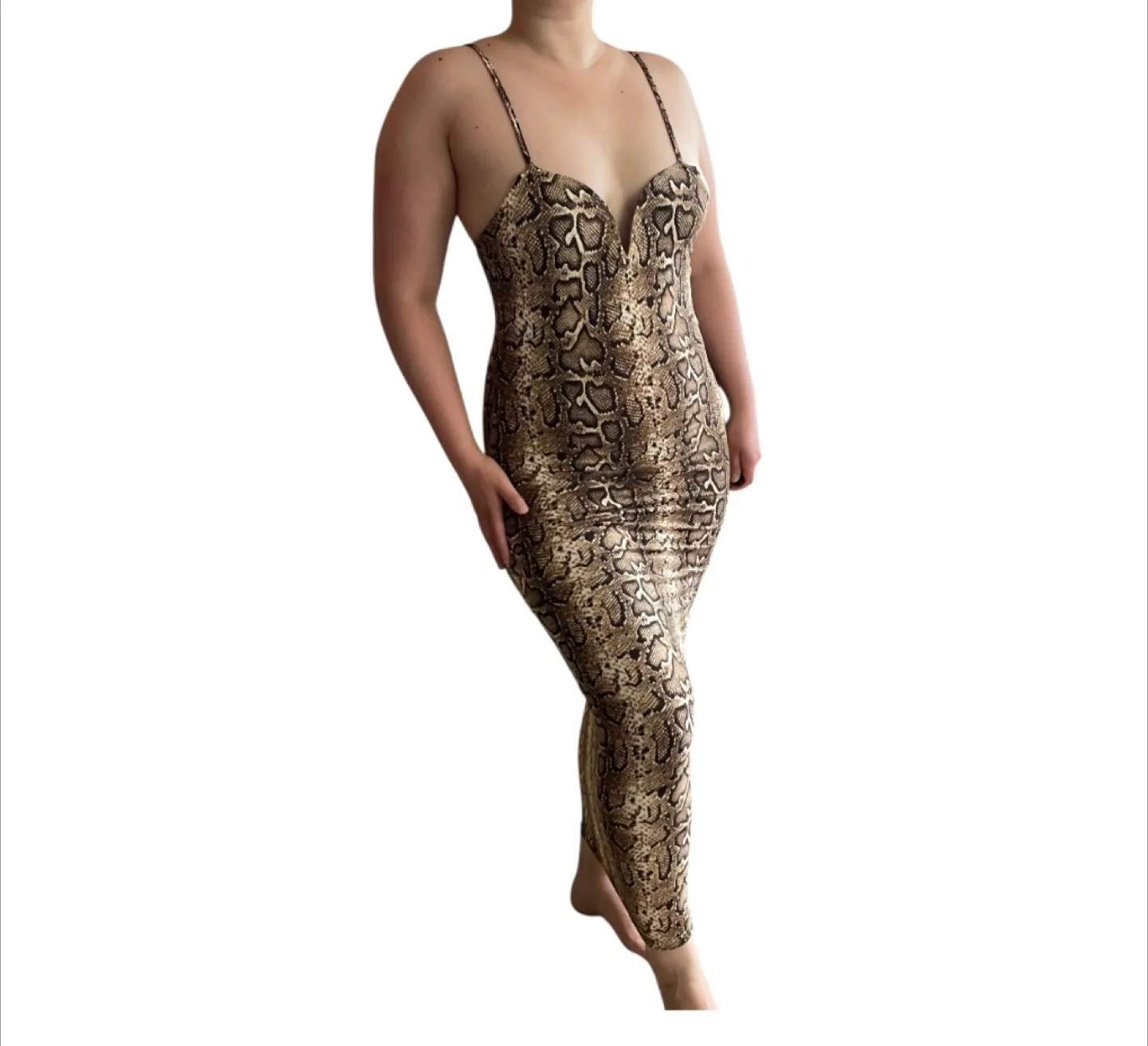 Vintage 2000s Y2K Snakeskin Maxi Dress image indicator(4)