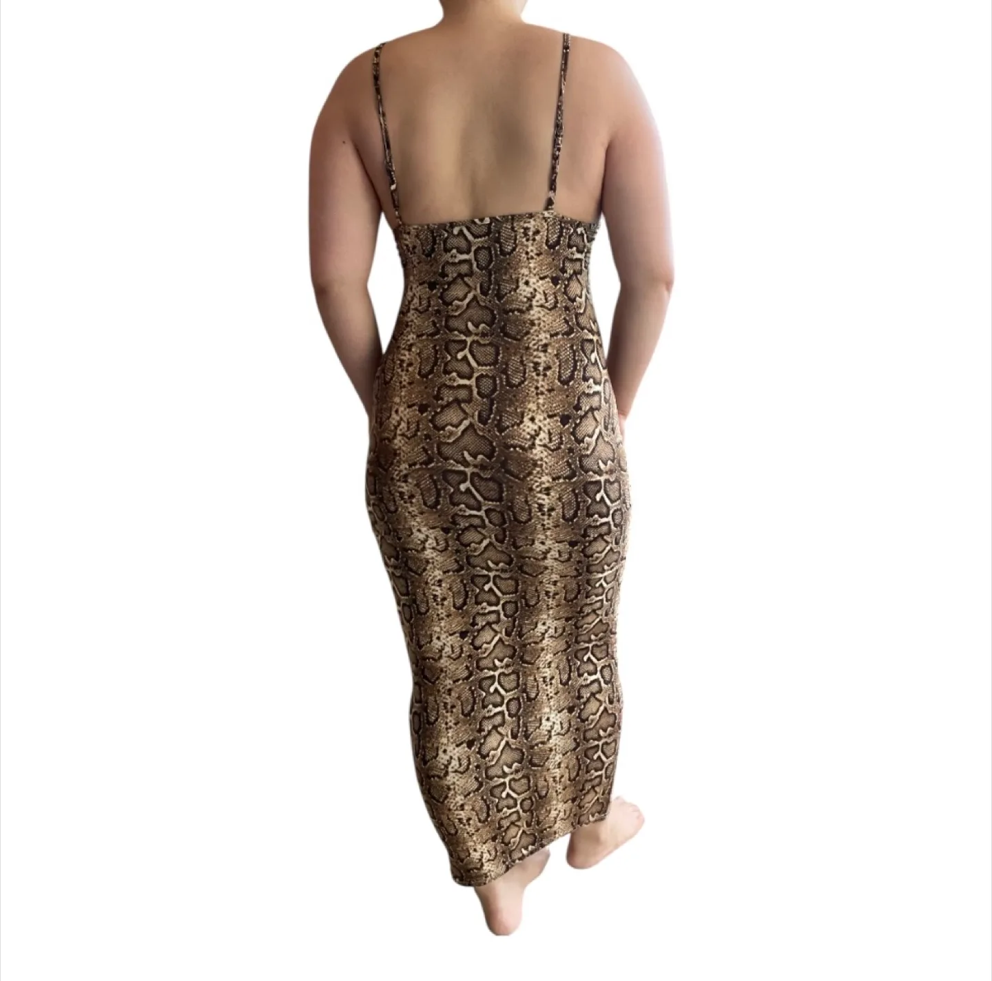 Vintage 2000s Y2K Snakeskin Maxi Dress image indicator(3)