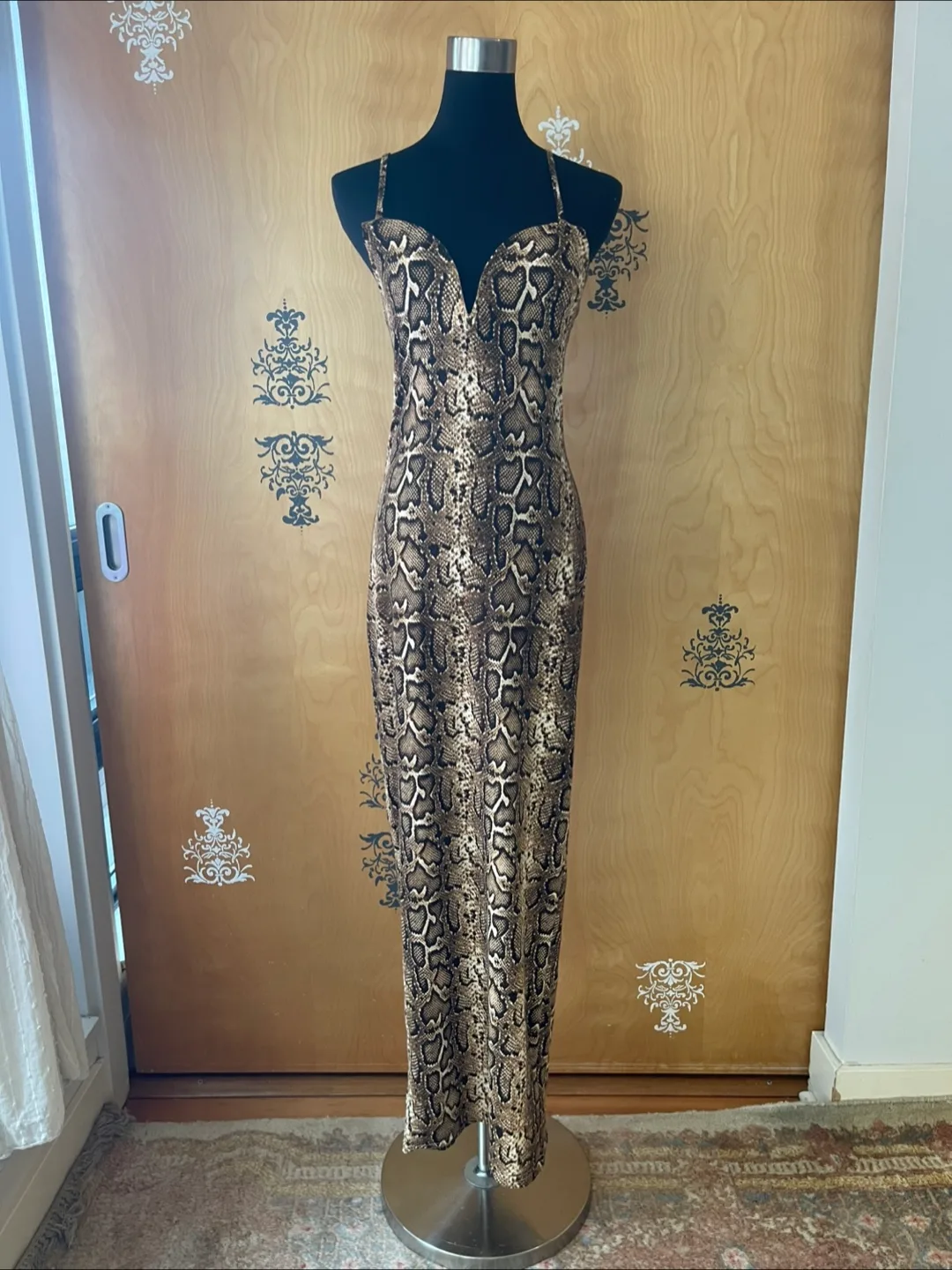 Vintage 2000s Y2K Snakeskin Maxi Dress image indicator(10)