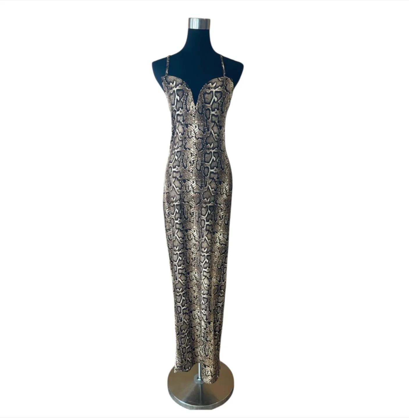 Vintage 2000s Y2K Snakeskin Maxi Dress image indicator(7)