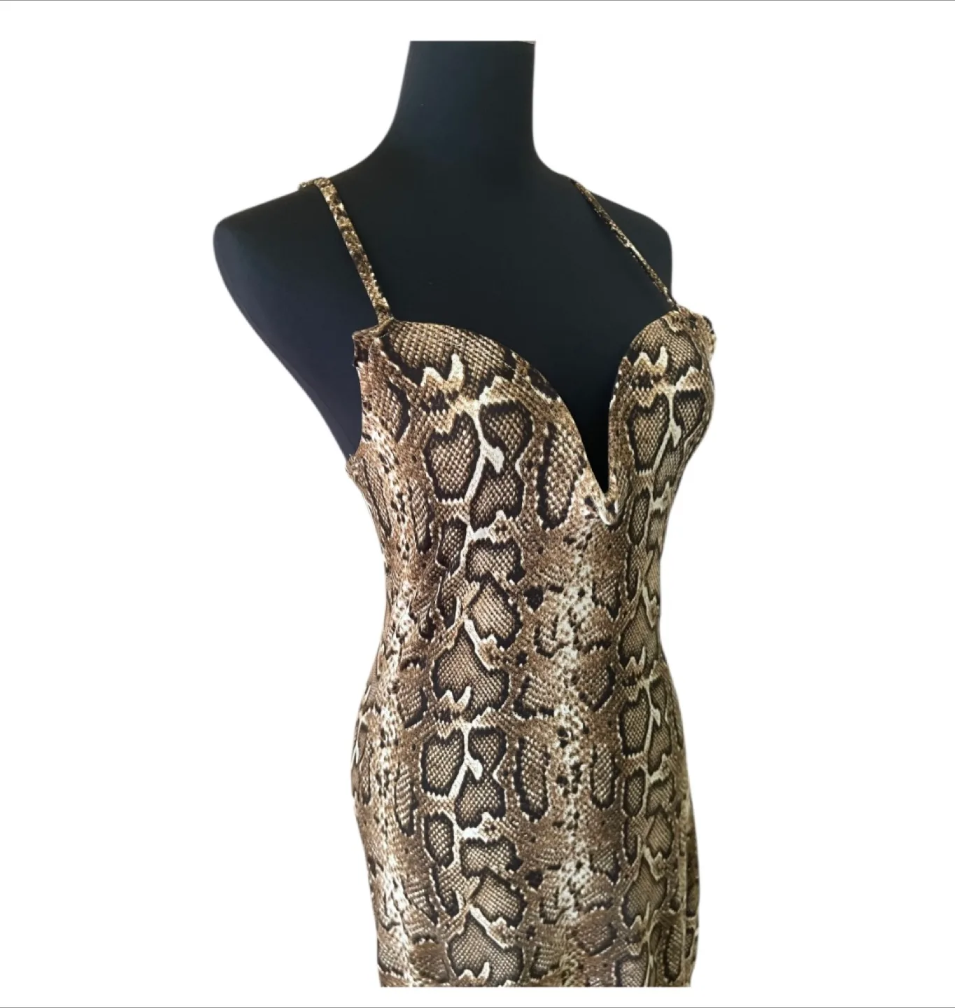 Vintage 2000s Y2K Snakeskin Maxi Dress image indicator(9)