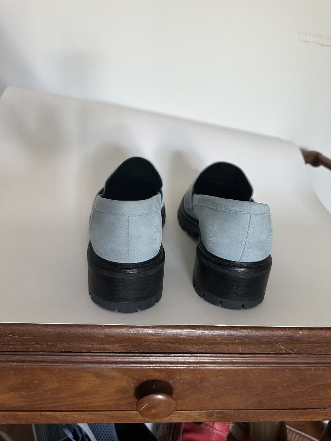 MAGUIRE Sky Blue Suede Loafers, Size 38 / 7-7.5 - photo 4