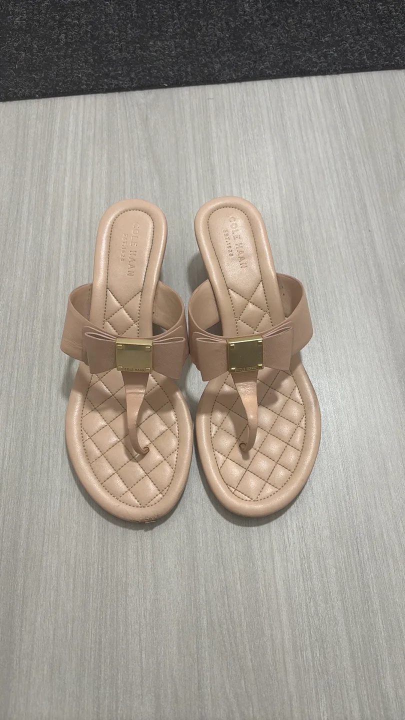Cole haan low heel wedge sandals sz 6B thumbnail