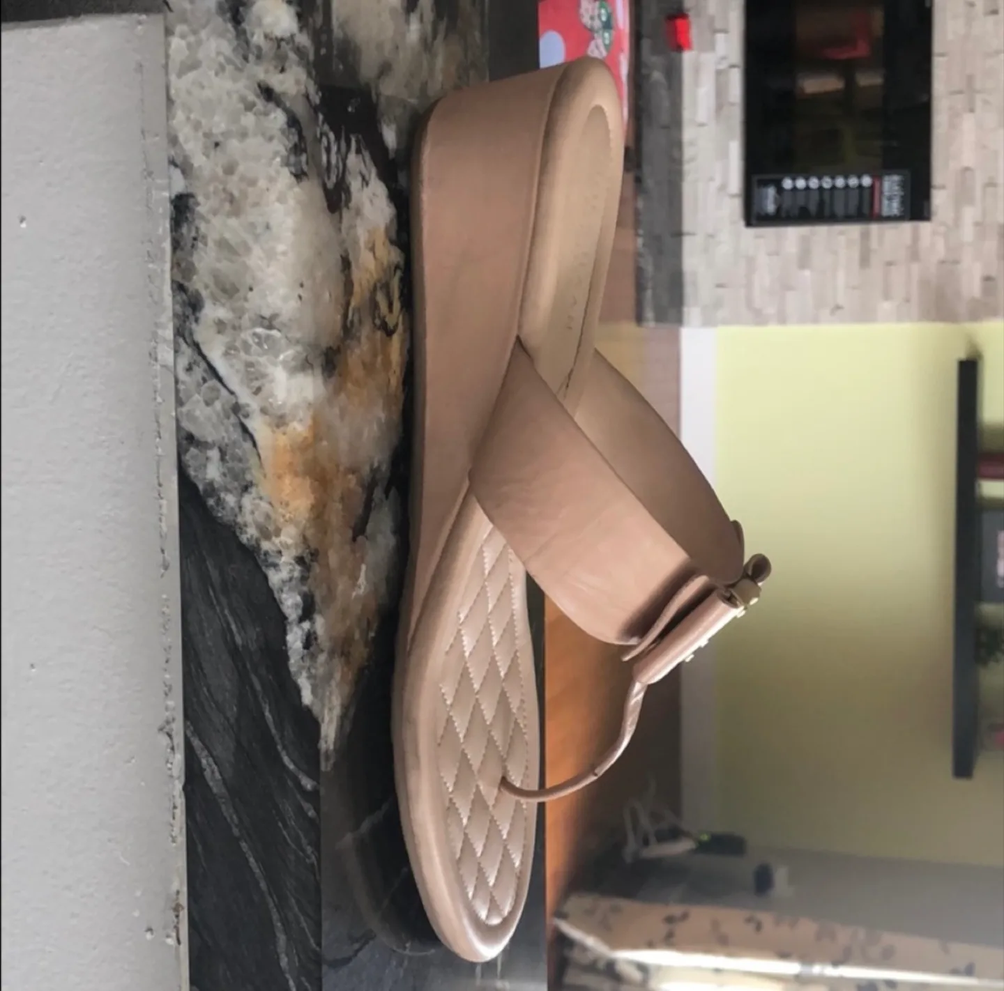 Cole haan low heel wedge sandals sz 6B image indicator(7)