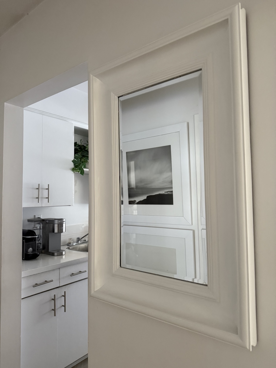 White Framed Mirror - photo 2