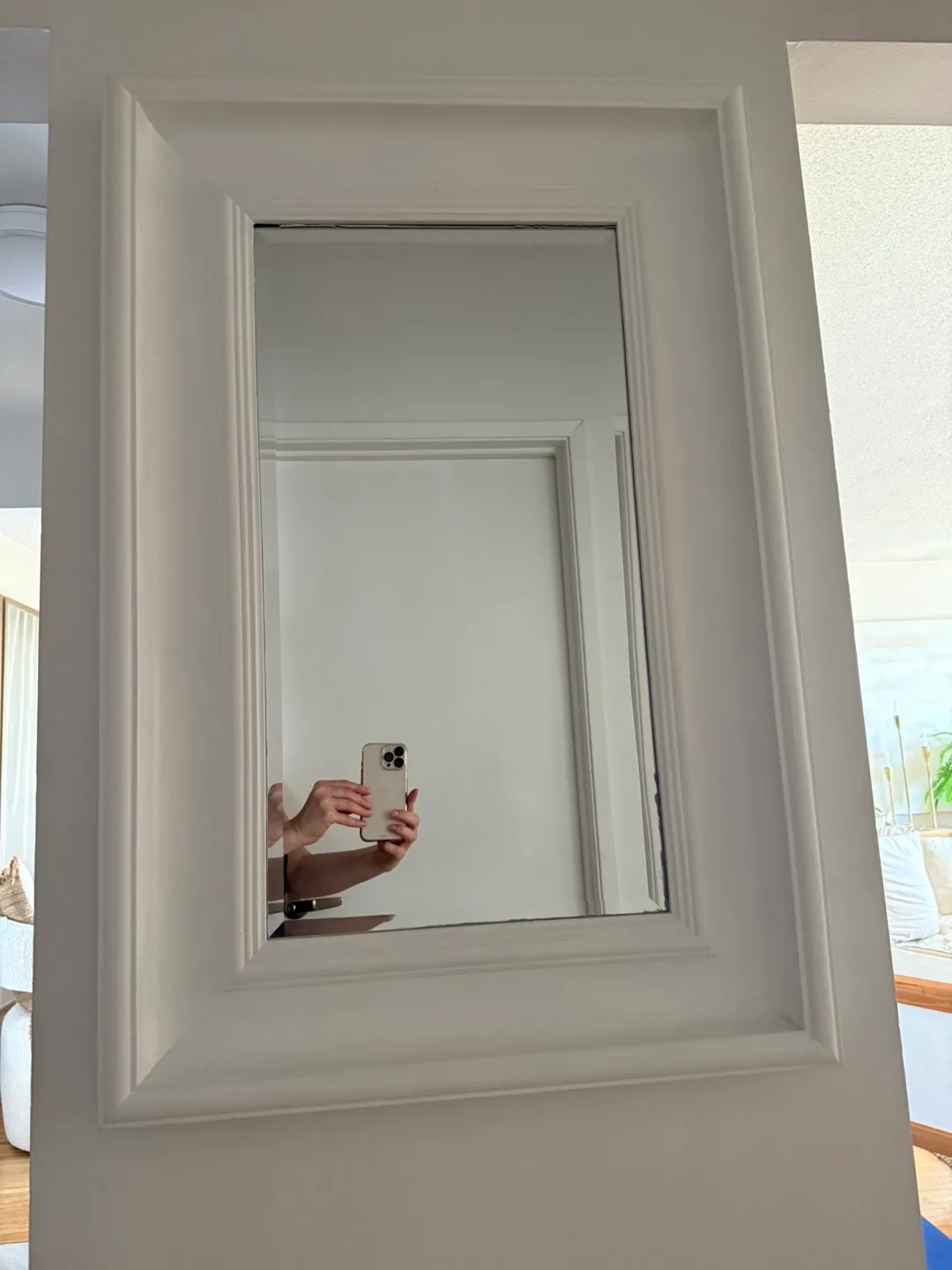 White Framed Mirror thumbnail