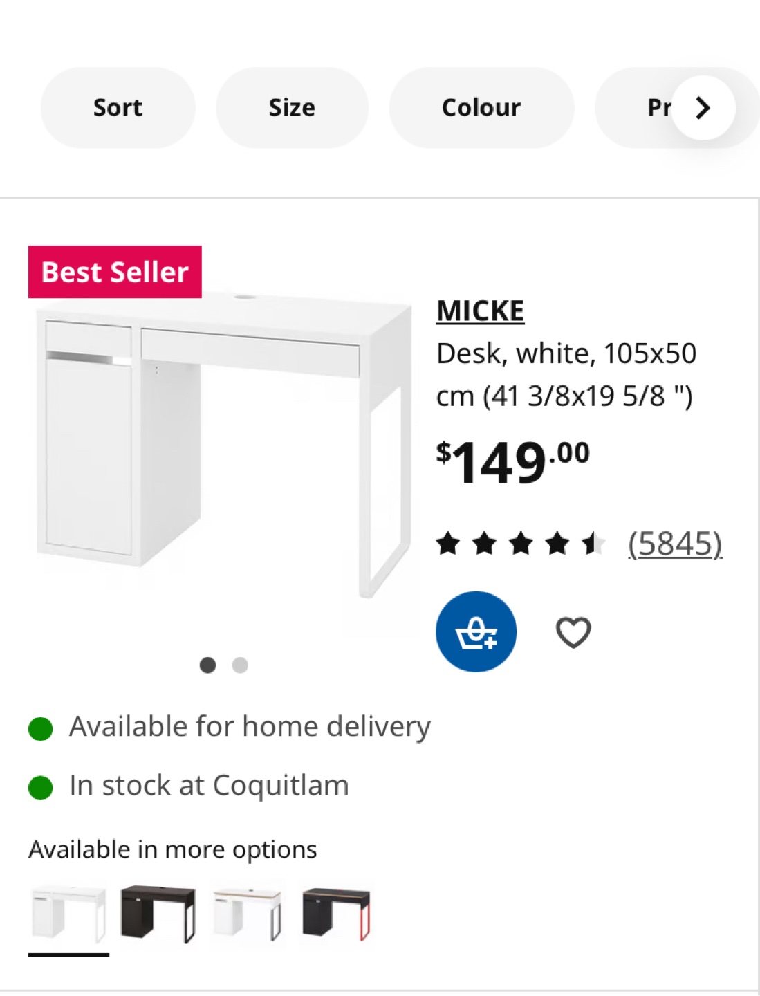 IKEA MICKE White Desk - photo 5