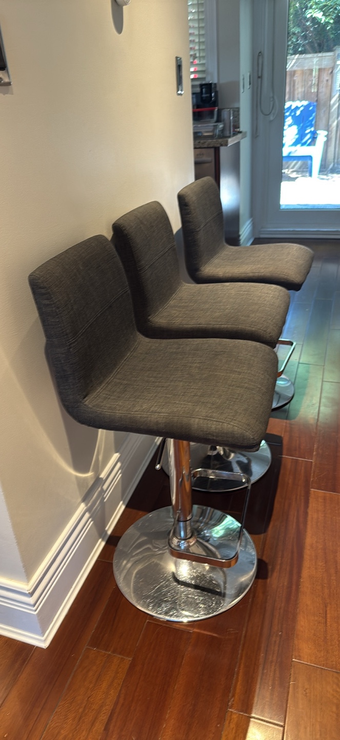 Set of 3 Adjustable Height Bar Stools