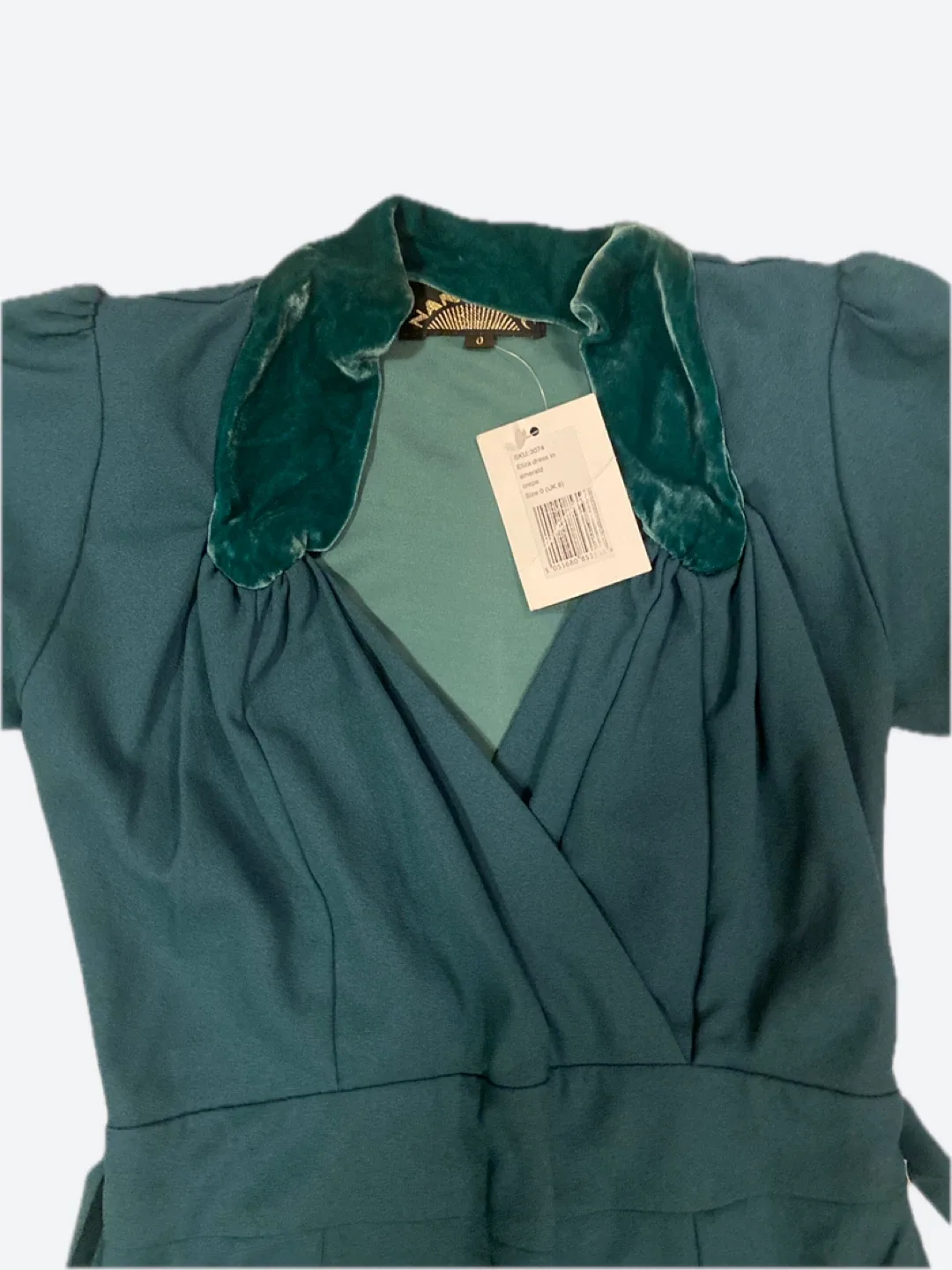 Vintage Style Emerald Green Dress image indicator(2)