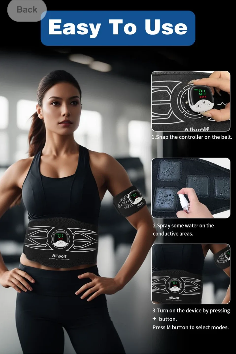 Allwolf EMS ABS Muscle Stimulator image indicator(2)