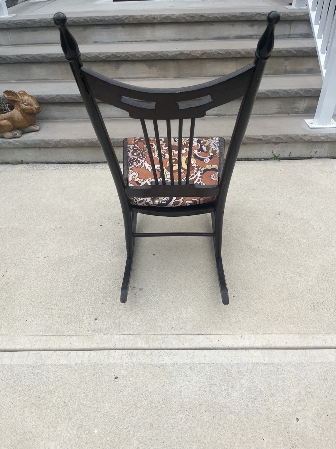 Antique Dark Wood Rocking Chair - photo 4