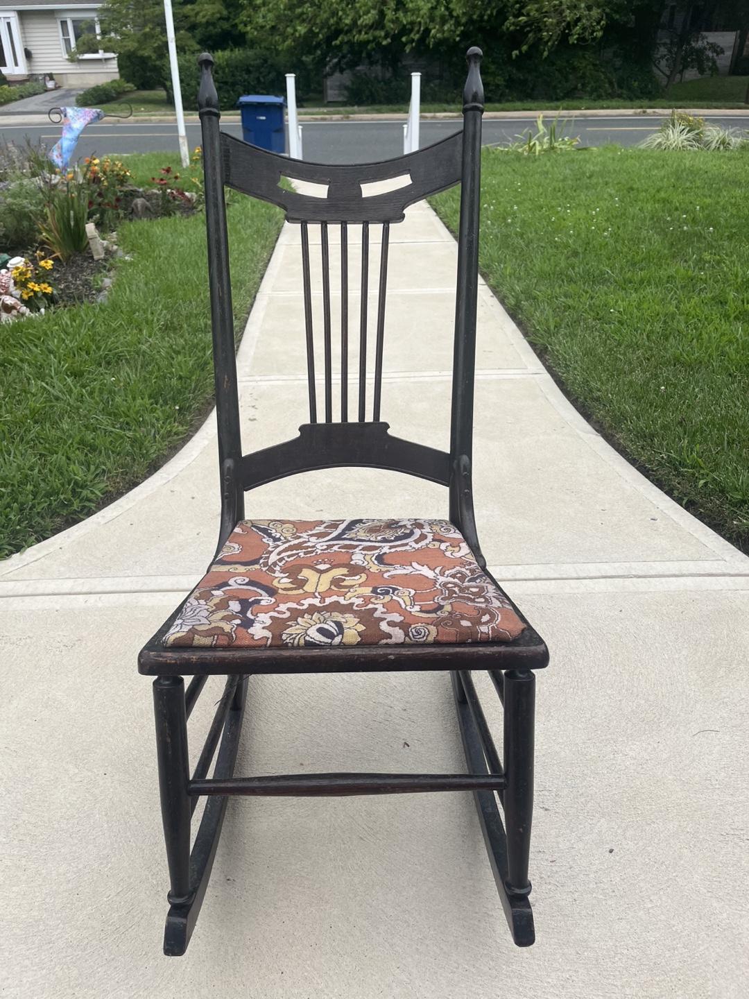 Antique Dark Wood Rocking Chair