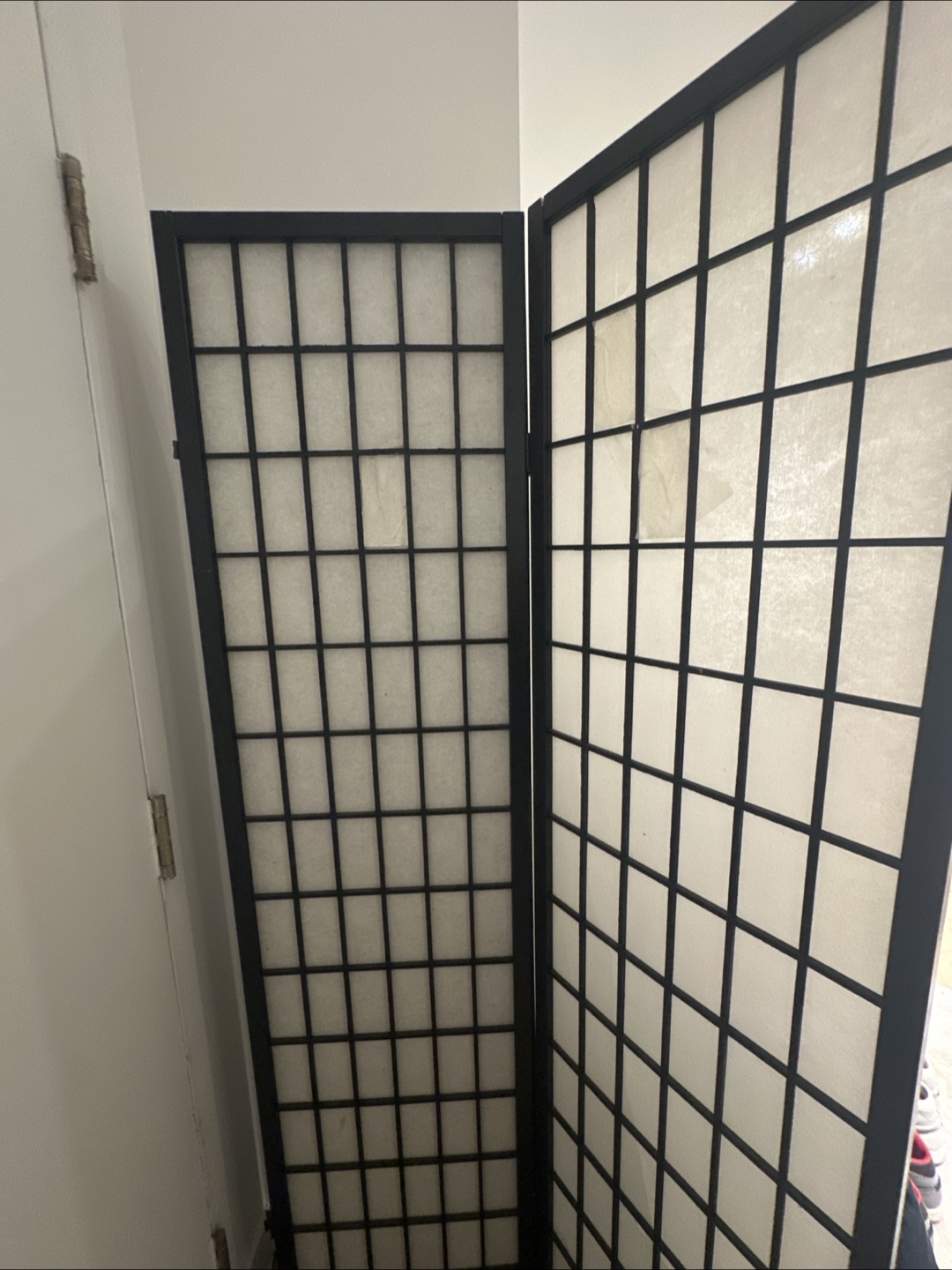Folding Room Divider Screen - Black Frame