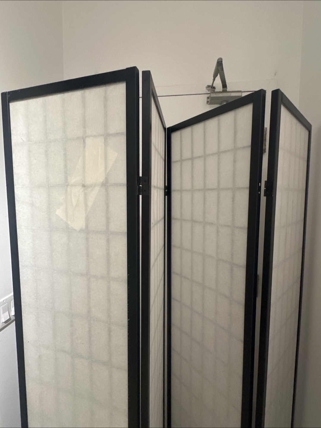 Folding Room Divider Screen - Black Frame - photo 2