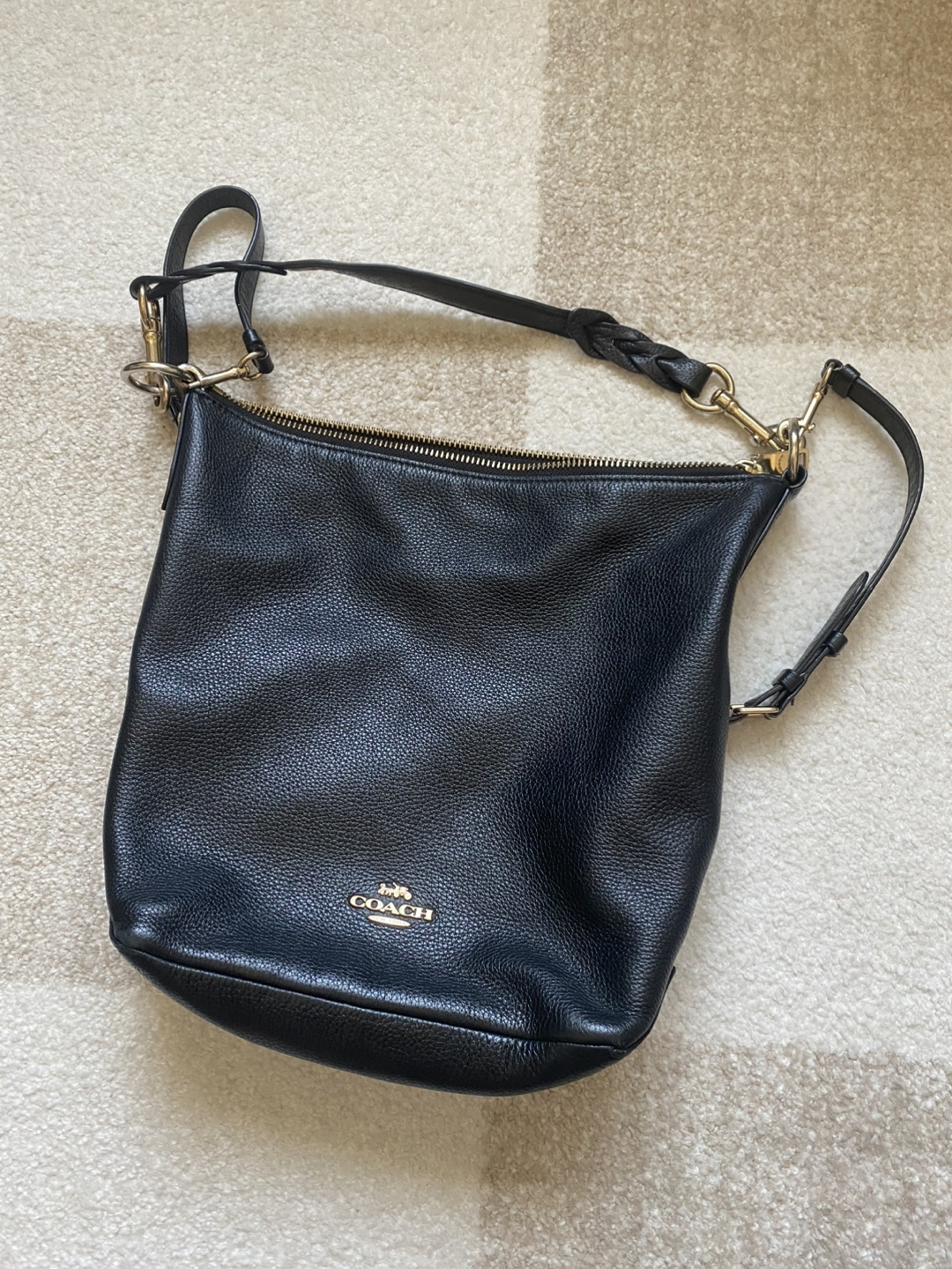 Coach Black Leather Shoulder Bag