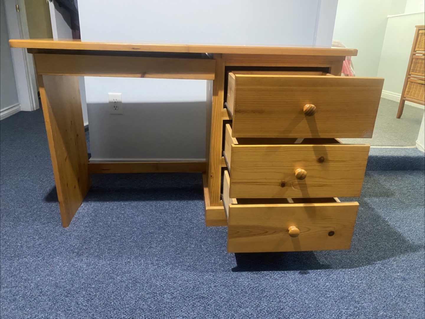 Wooden Desk with Four Drawers - photo 2