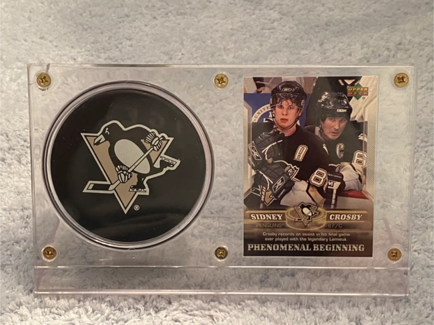 Sidney Crosby and Mario Lemieux Hockey Card and Puck Display! image indicator(6)