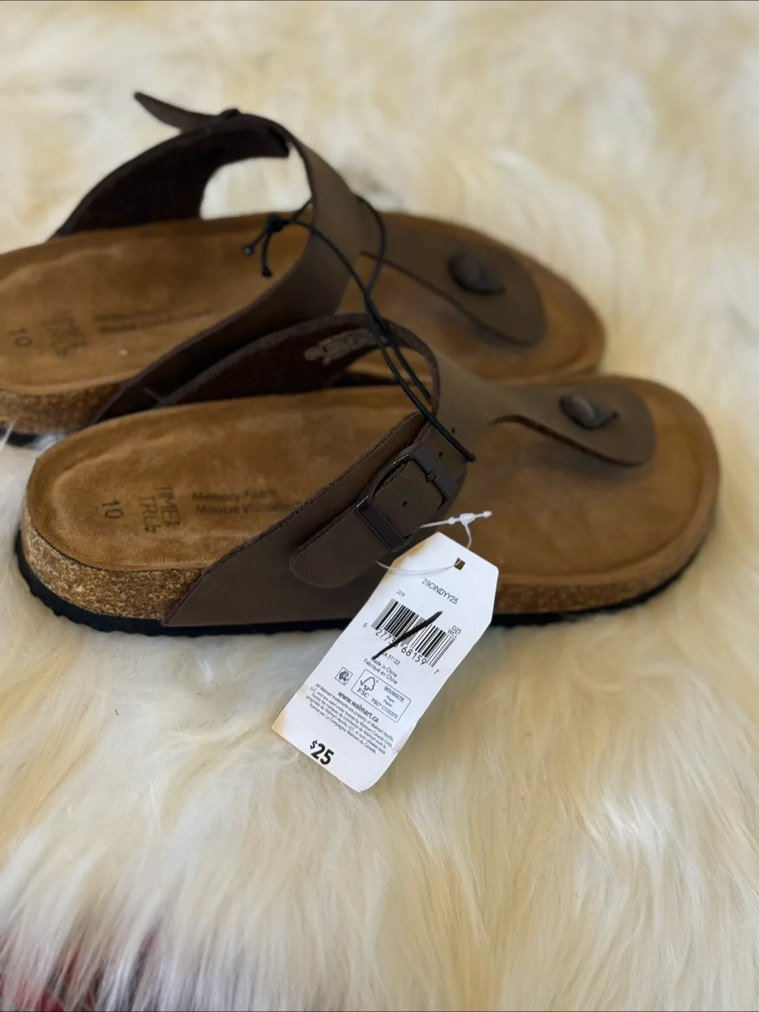 Time & Tru Brown Thong Sandals - Size 10 - New image indicator(5)