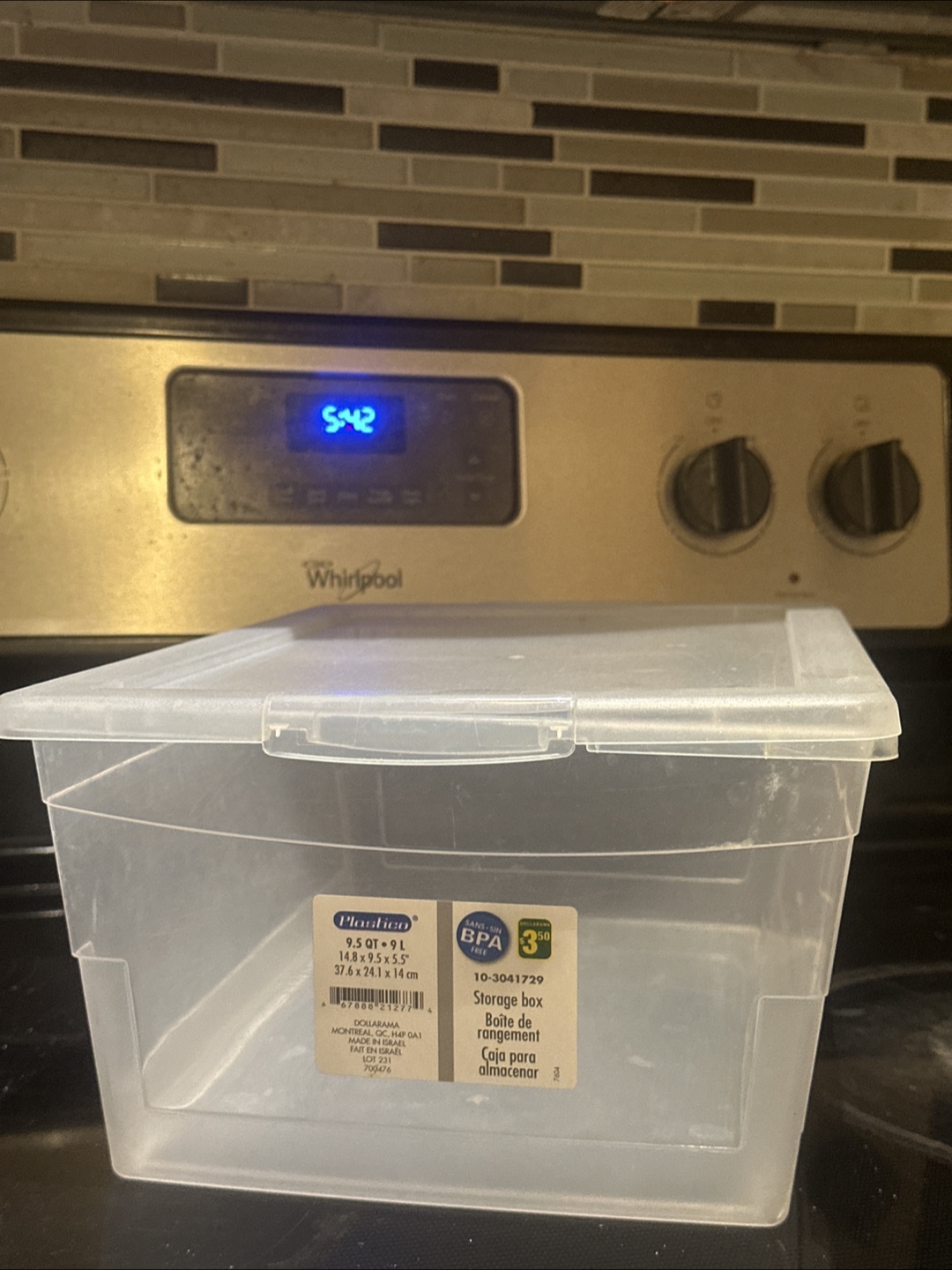 Plastico 9.5 QT Storage Box