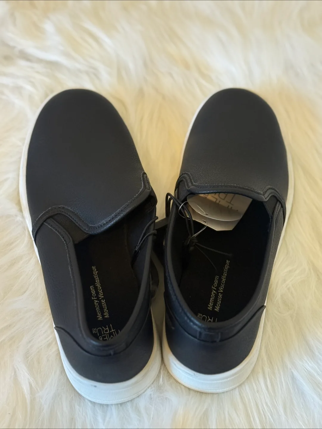 Time and Tru Black Memory Foam Slip-on Shoes thumbnail