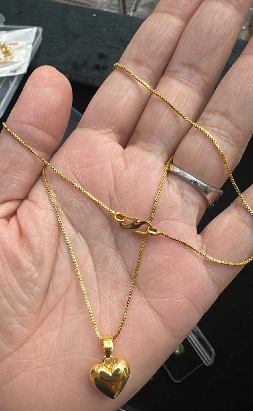 Gold Heart Pendant Necklace
