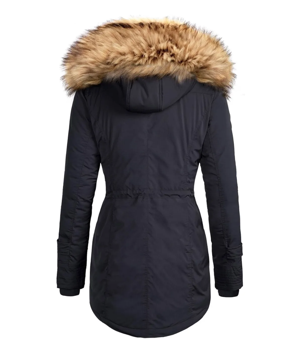 Nutexrol Women's Black Parka with Faux Fur Hood sz Large image indicator(2)