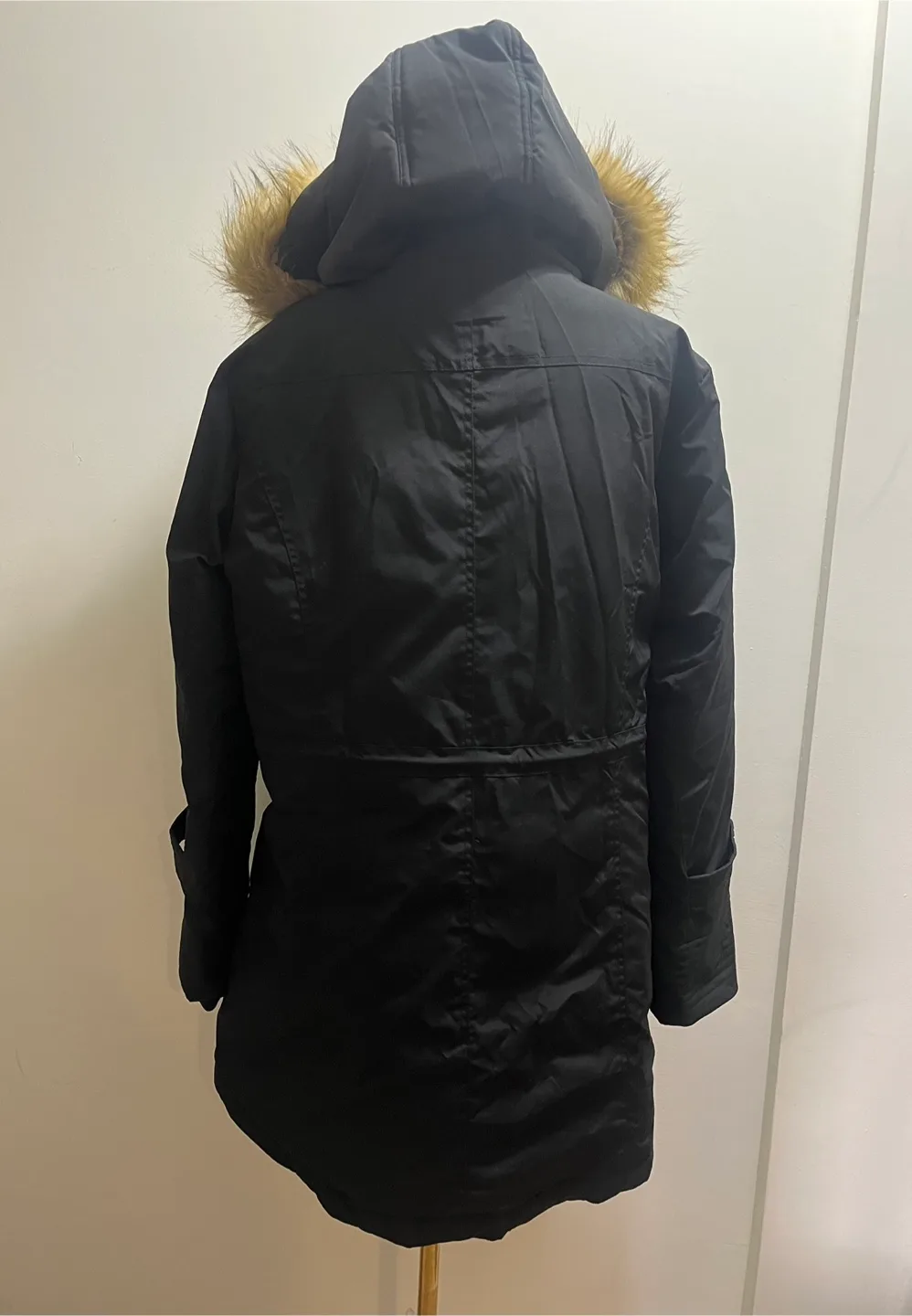 Nutexrol Women's Black Parka with Faux Fur Hood sz Large image indicator(7)