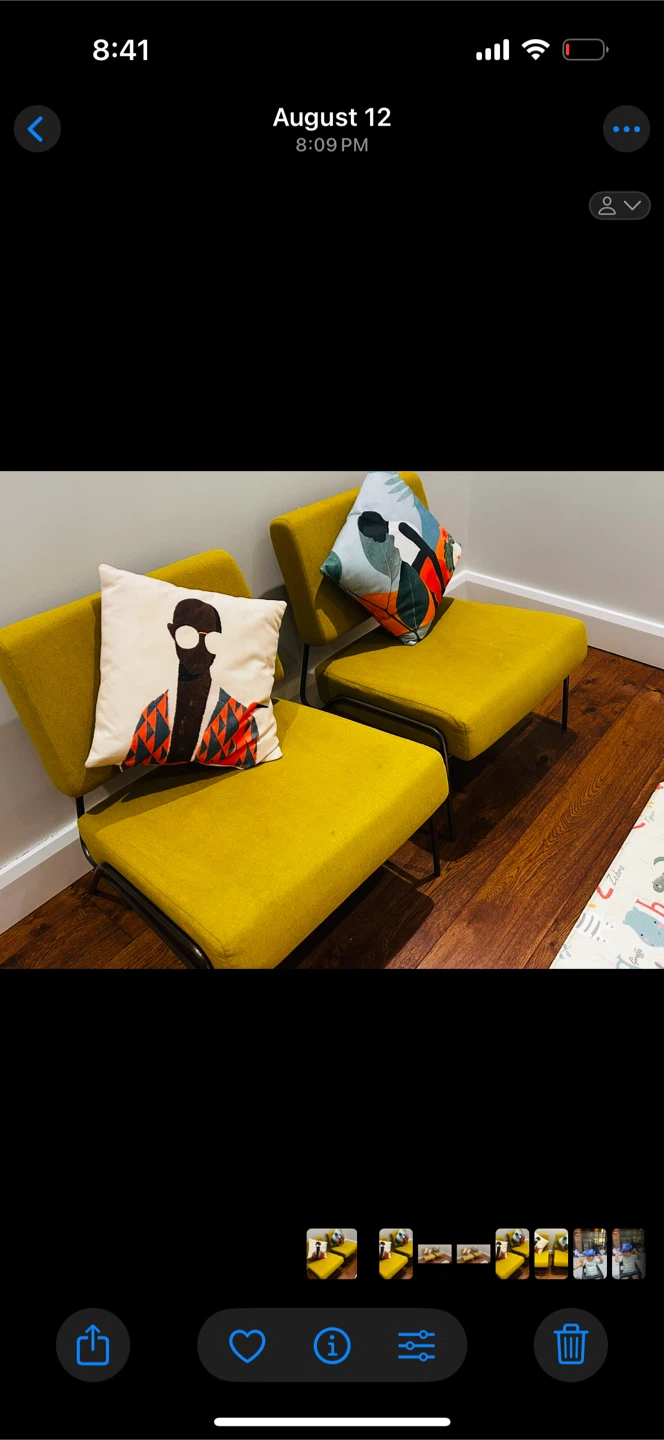 West elm yellow Accent Chairs - Set of 2