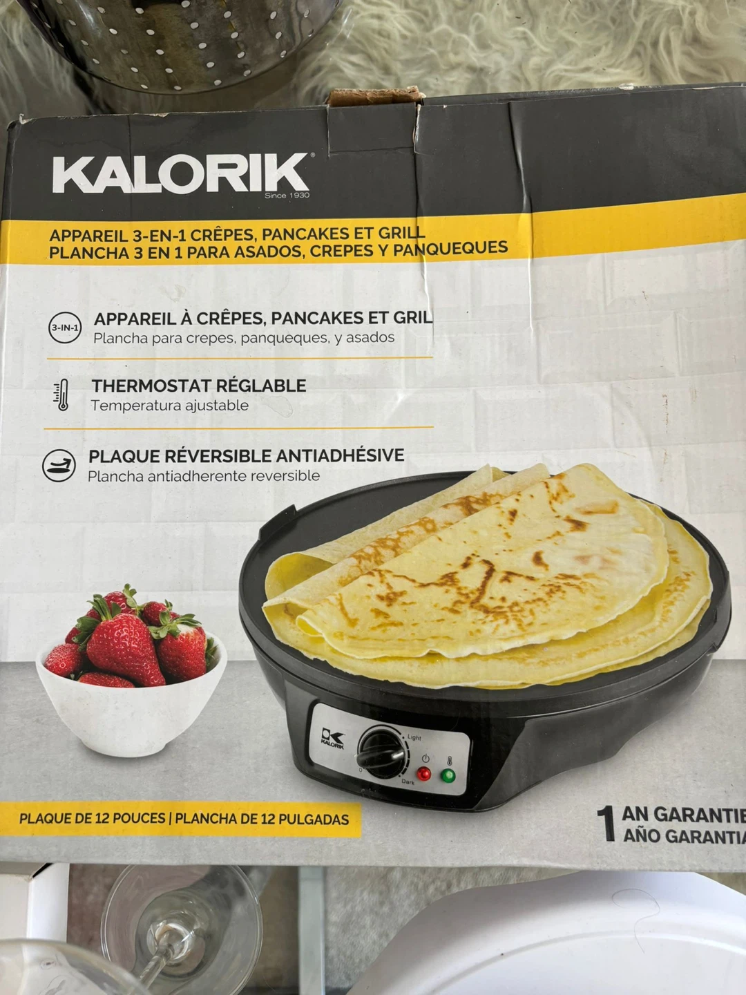 Kalorik 3-in-1 Crepe, Pancake & Grill Maker