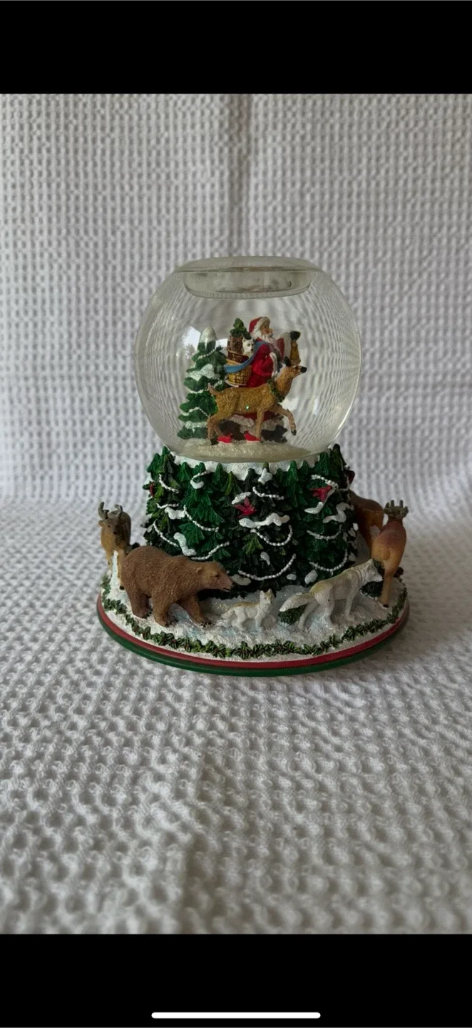 Christmas Snow Globe with Santa and Animals thumbnail