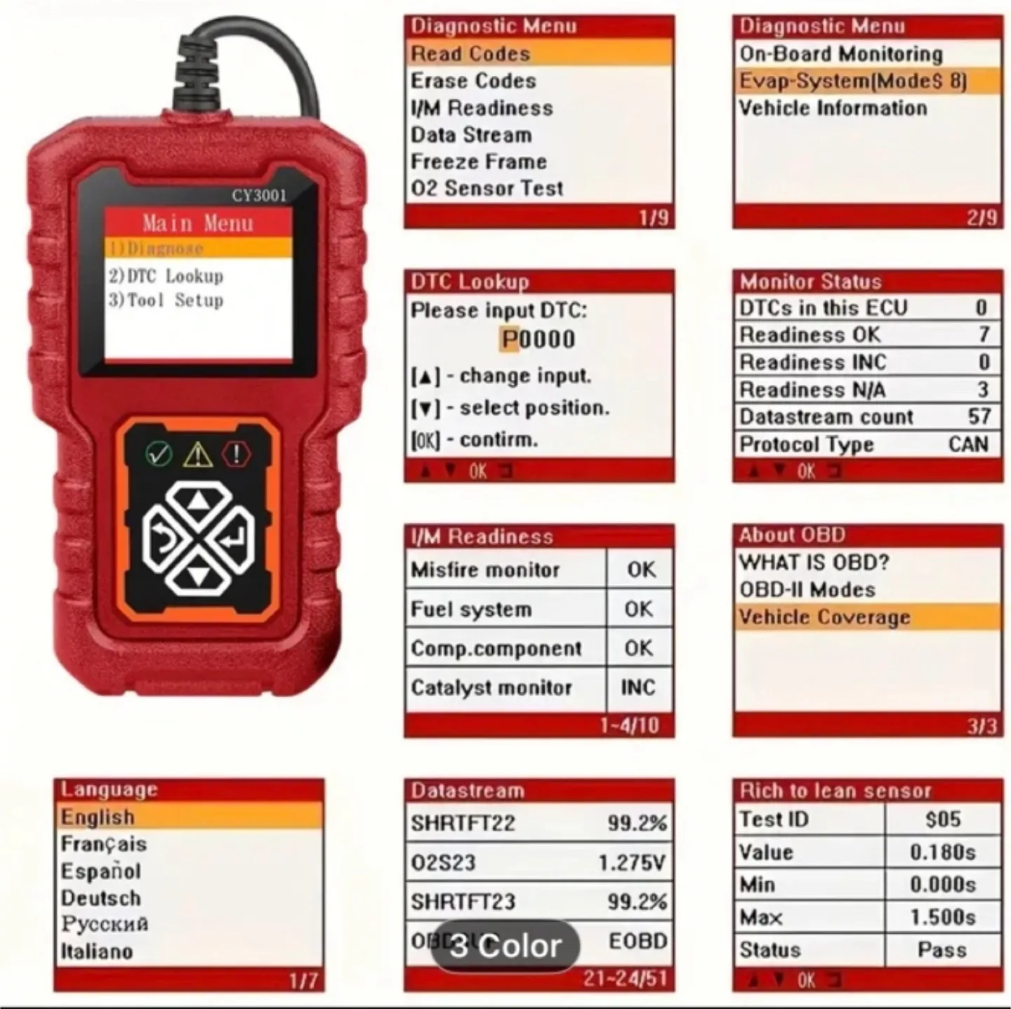 OBD2 Code Reader | OBD2 Scanner CY3001 | Car Engine Diagnostic image indicator(5)