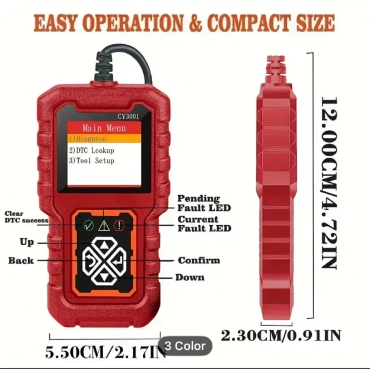 OBD2 Code Reader | OBD2 Scanner CY3001 | Car Engine Diagnostic image indicator(7)
