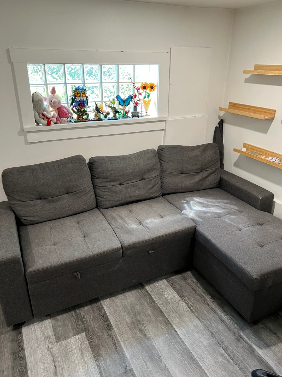 Grey Sectional Sofa with Storage